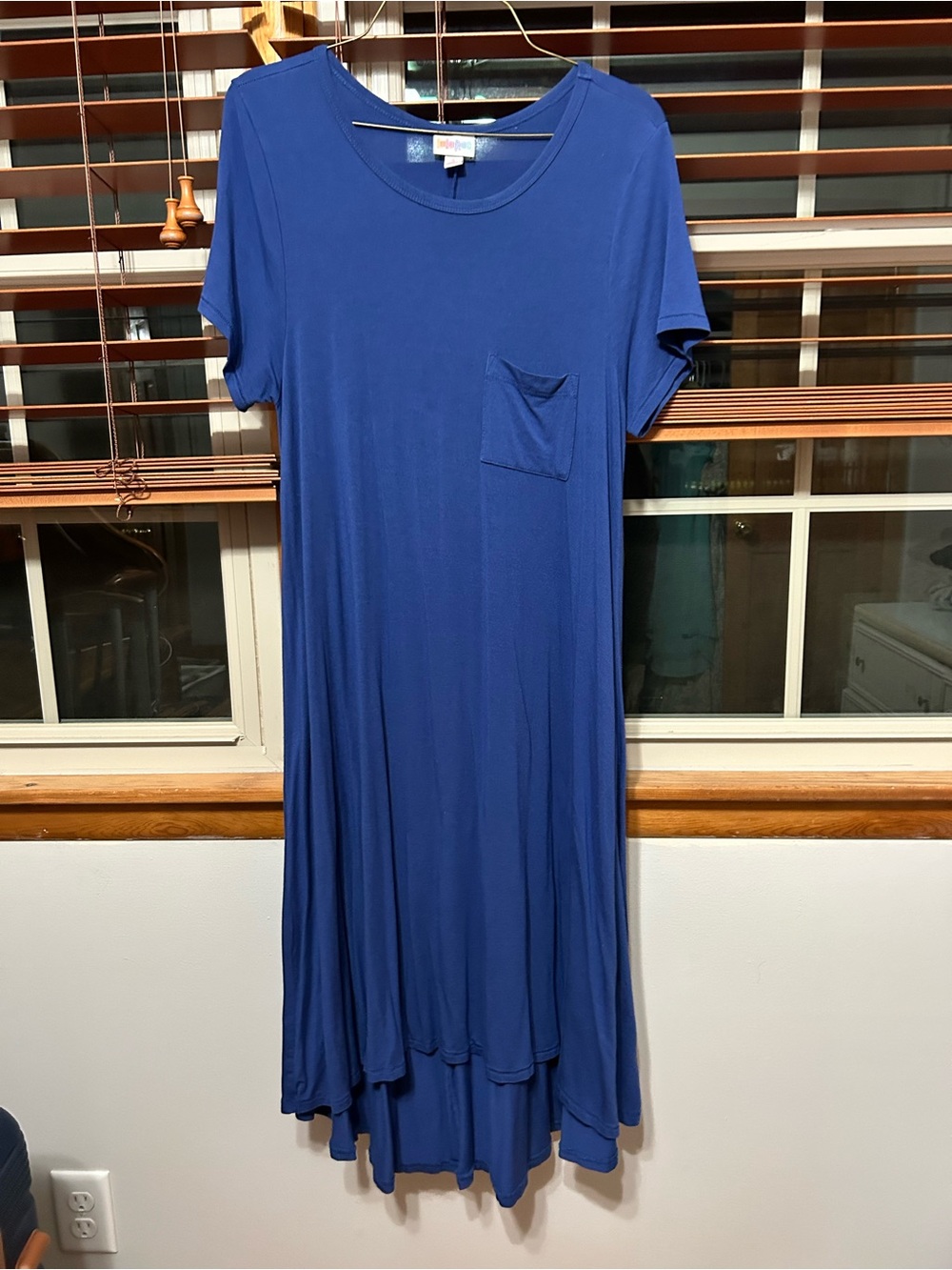LuLaRoe Royal Blue Short-Sleeve Midi Pocket Dress